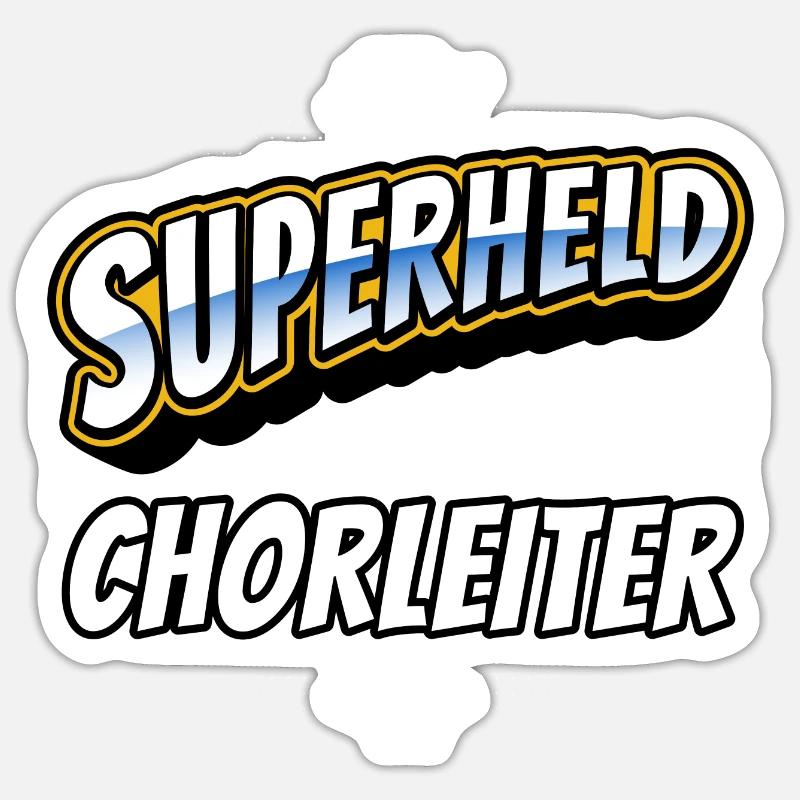 Superheld, clever getarnt als Chorleiter - Sticker Größe S (10 x 10 cm) - Mattweiß