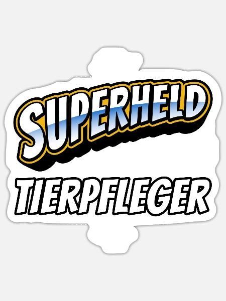 Superheld, clever getarnt als Tierpfleger - Sticker Größe S (10 x 10 cm) - Mattweiß