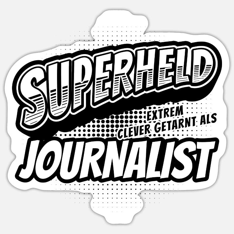 Superheld, clever getarnt als Journalist Sticker Größe S (10 x 10 cm)