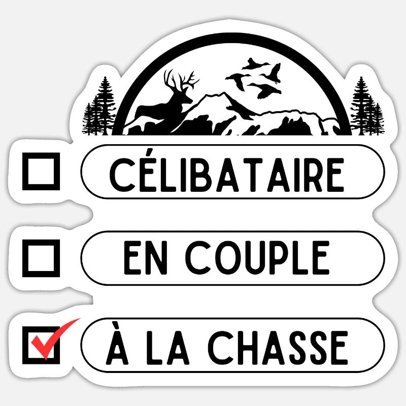 Saint Valentin chasseur Sticker taille S (10 x 10 cm)