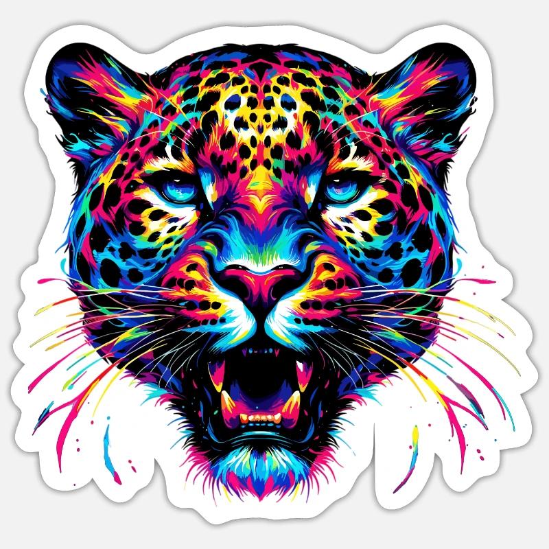 Leopard - Sticker size S (10 x 10 cm) - white matte
