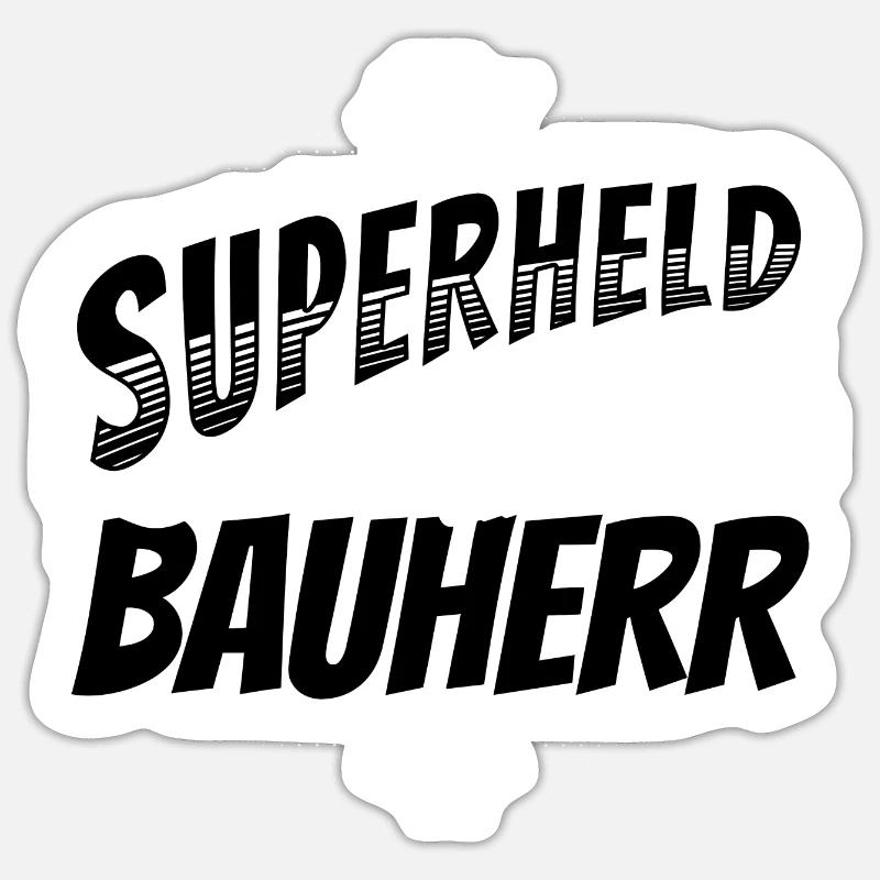 Superheld, clever getarnt als Bauherr Sticker Größe S (10 x 10 cm)