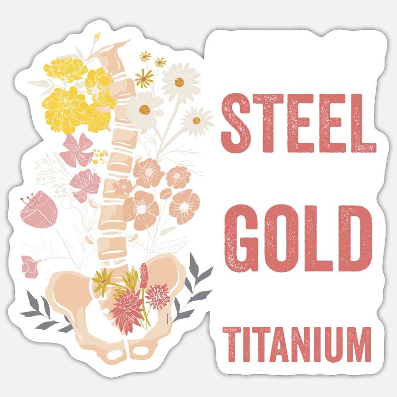 Force de la scoliose : Titanium Resolve Sticker taille S (10 x 10 cm)