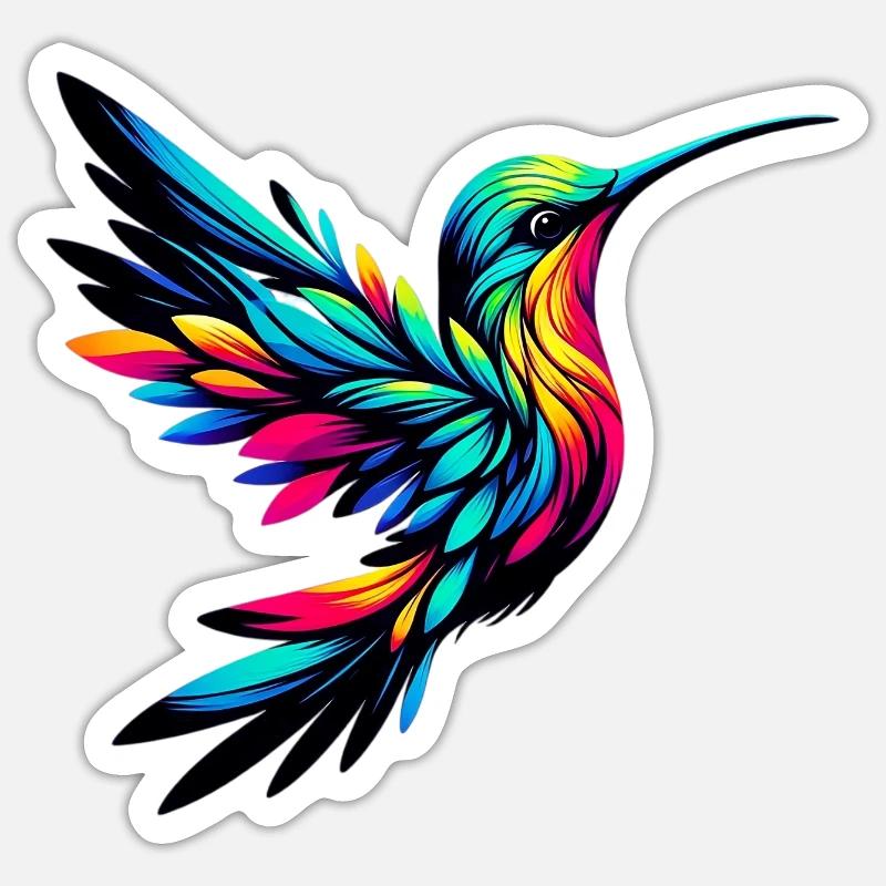 Colibri - Sticker taille S (10 x 10 cm) - blanc mat