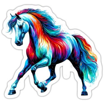 Horse - Sticker size S (10 x 10 cm) - white matte - Front