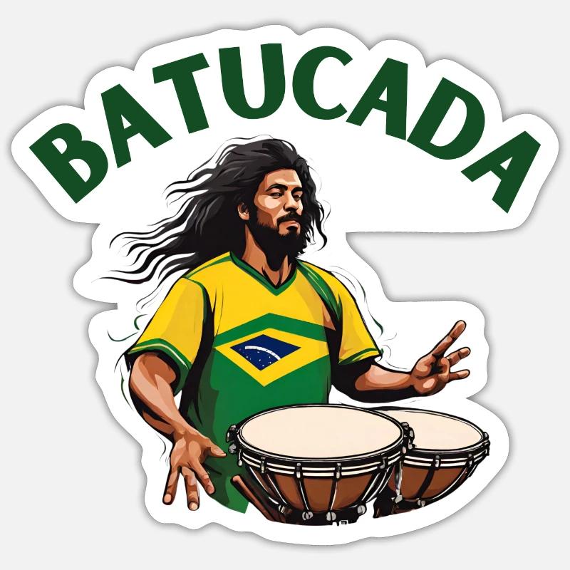 Batucada, joueur de batucada, percussion Sticker taille S (10 x 10 cm)