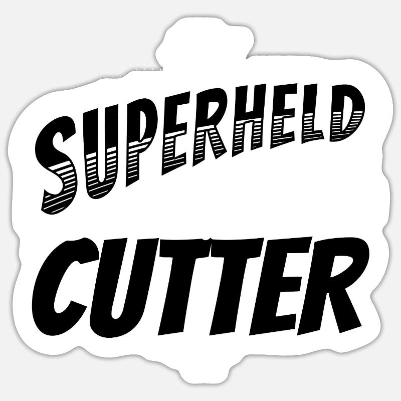 Superheld, clever getarnt als Cutter - Sticker Größe S (10 x 10 cm) - Mattweiß