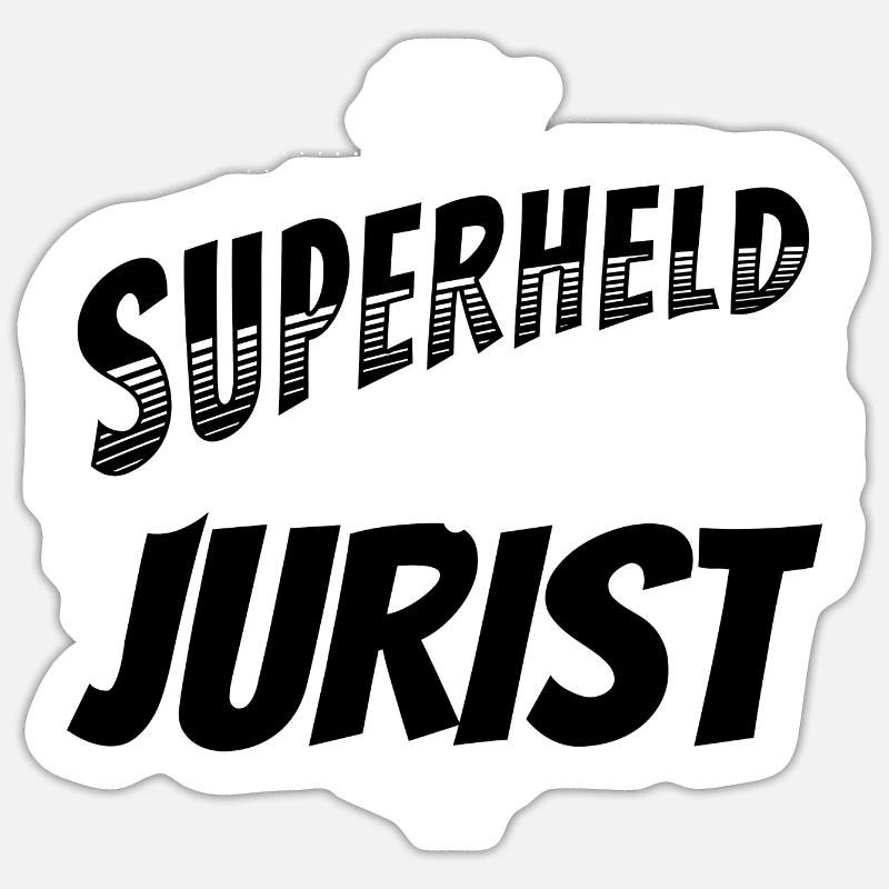 Superheld, clever getarnt als Jurist - Sticker Größe S (10 x 10 cm) - Mattweiß