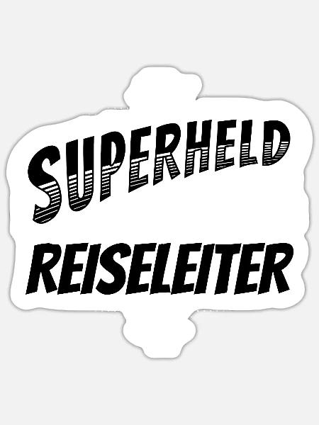 Superheld, clever getarnt als Reiseleiter - Sticker Größe S (10 x 10 cm) - Mattweiß