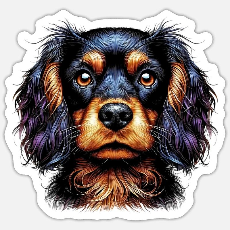 Épagneul Dog Cocker - Sticker taille S (10 x 10 cm) - blanc mat