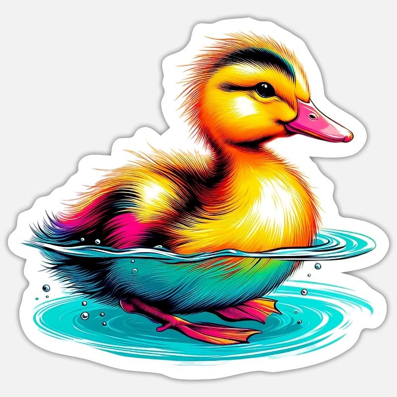 Duckling Duck Duck - Sticker size S (10 x 10 cm) - white matte