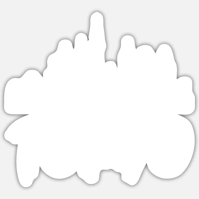 Horizon de Tokyo - Sticker taille S (10 x 10 cm) - blanc mat