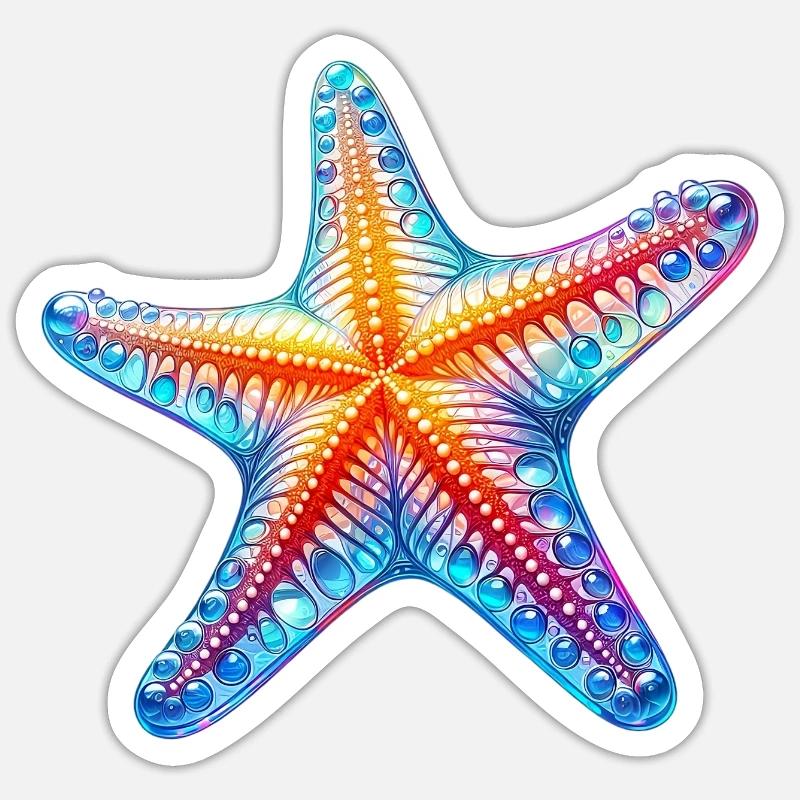 Seestern - Sticker Größe S (10 x 10 cm) - Mattweiß