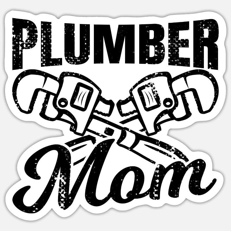 Klempner Mutter - Sticker Größe S (10 x 10 cm) - Mattweiß