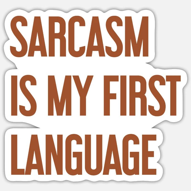 Sarcasme Pro - Sticker taille S (10 x 10 cm) - blanc mat