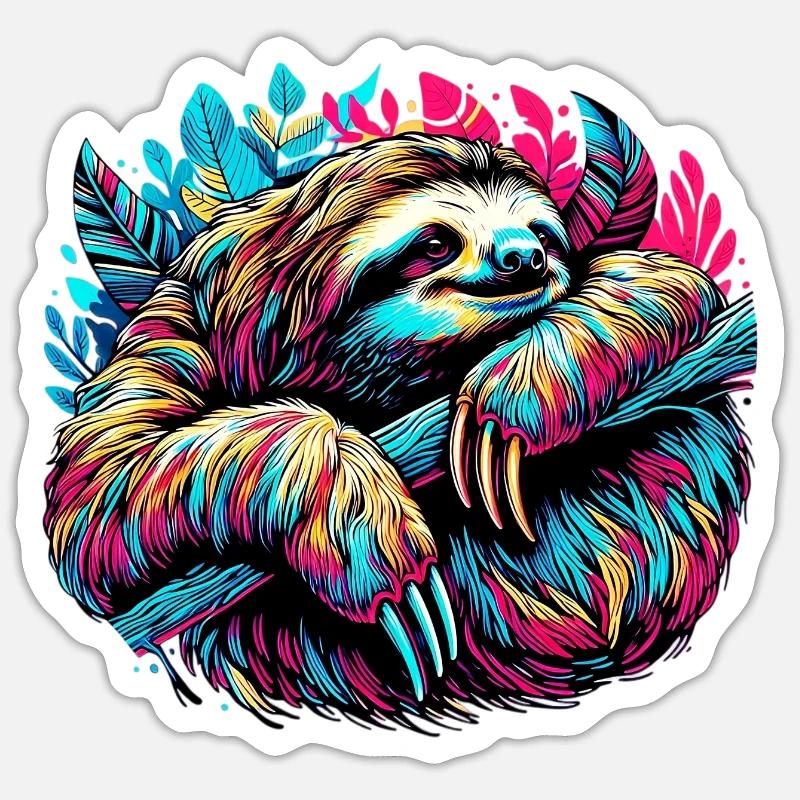 Paresse - Sticker taille S (10 x 10 cm) - blanc mat
