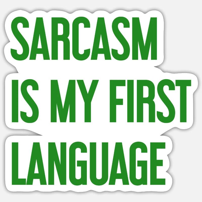 Sarcasme Pro - Sticker taille S (10 x 10 cm) - blanc mat