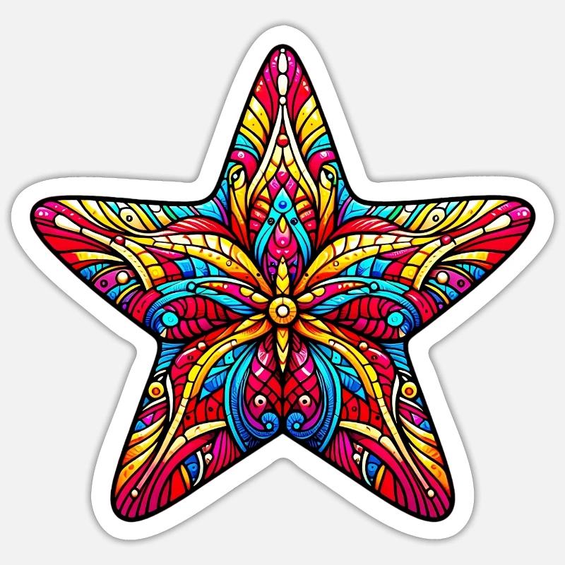 Seestern - Sticker Größe S (10 x 10 cm) - Mattweiß