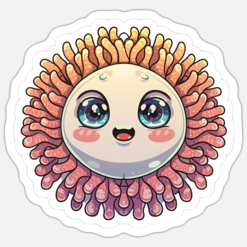 L’amour du récif - Sticker taille S (10 x 10 cm) - blanc mat