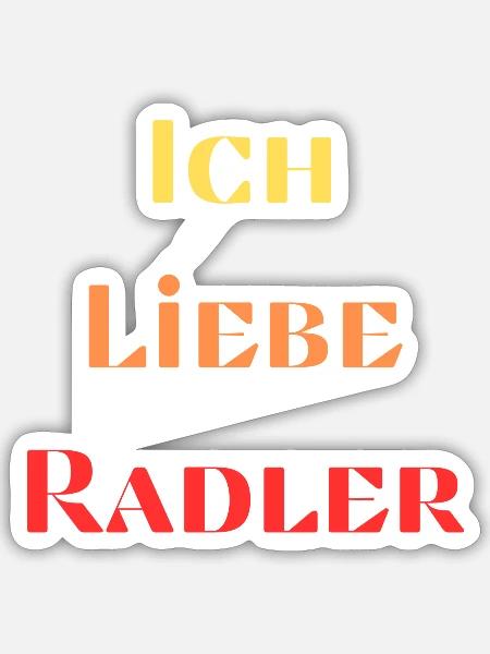 ICH LIEBE RADLER - Sticker Größe S (10 x 10 cm) - Mattweiß