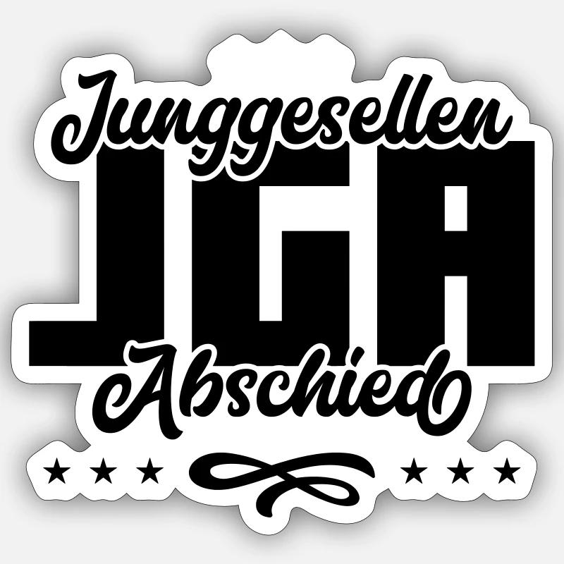 jga junggesellenabschied - Sticker Größe S (10 x 10 cm) - Mattweiß