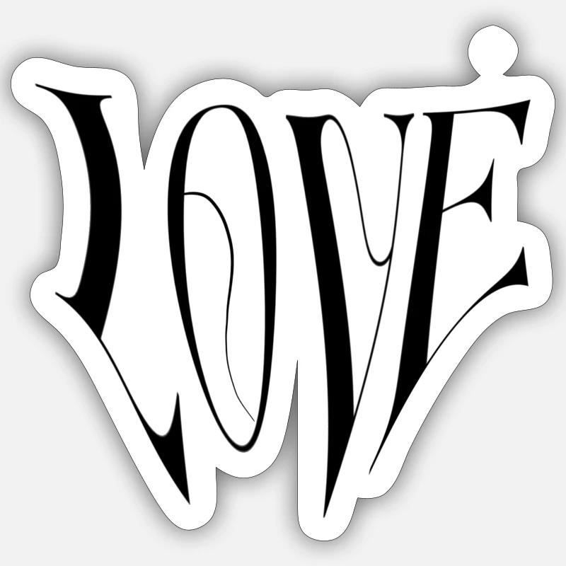Love - Sticker taille S (10 x 10 cm) - blanc mat