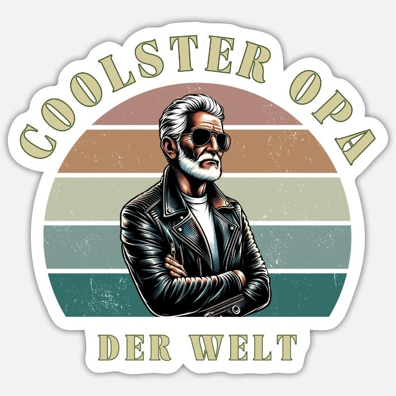 Coolster Opa der Welt - Geschenkidee Sticker Größe S (10 x 10 cm)