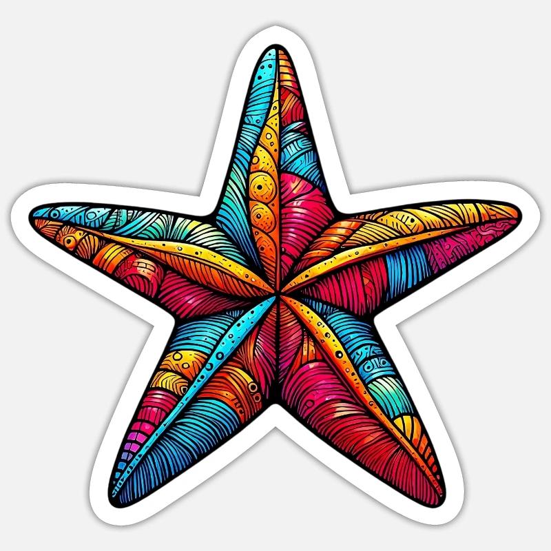 Seestern - Sticker Größe S (10 x 10 cm) - Mattweiß