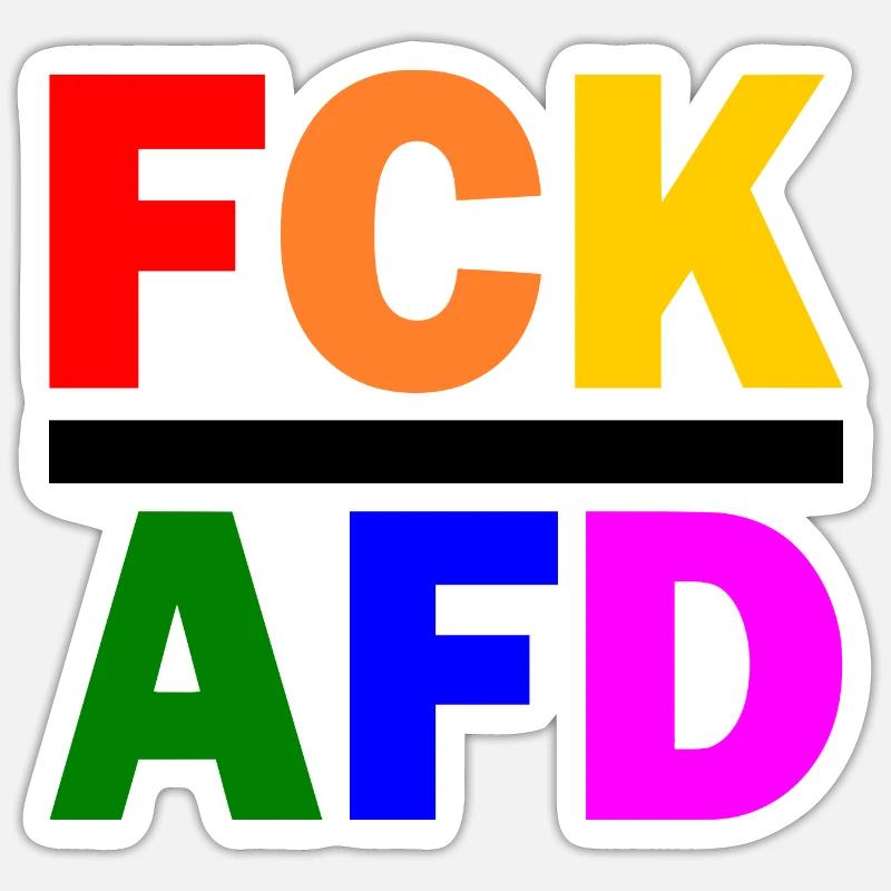 Fck afd - Sticker Größe S (10 x 10 cm) - Mattweiß