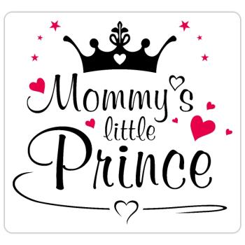 Le prince de maman - Sticker taille S (10 x 10 cm) - blanc mat - Devant