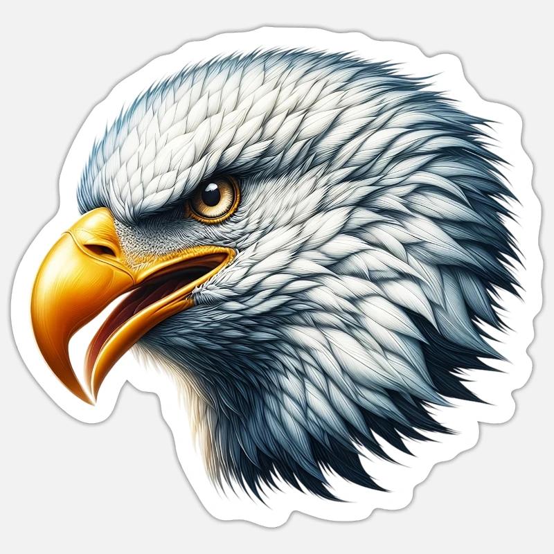 Adler - Sticker Größe S (10 x 10 cm) - Mattweiß