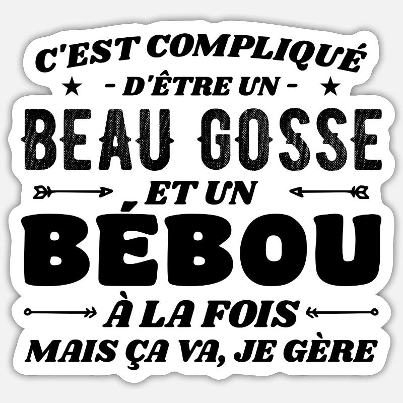 Komplizierte Beau Gosse und Bébou - Sticker Größe S (10 x 10 cm) - Mattweiß