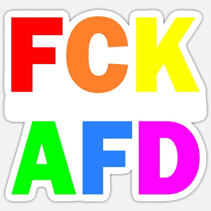 Fck afd - Sticker Größe S (10 x 10 cm) - Mattweiß