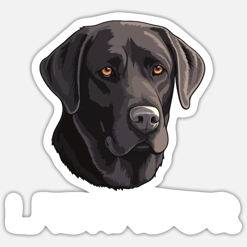 Labrador - Sticker taille S (10 x 10 cm) - blanc mat