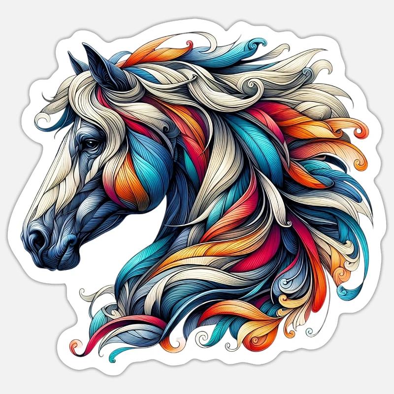 Horse - Sticker size S (10 x 10 cm) - white matte