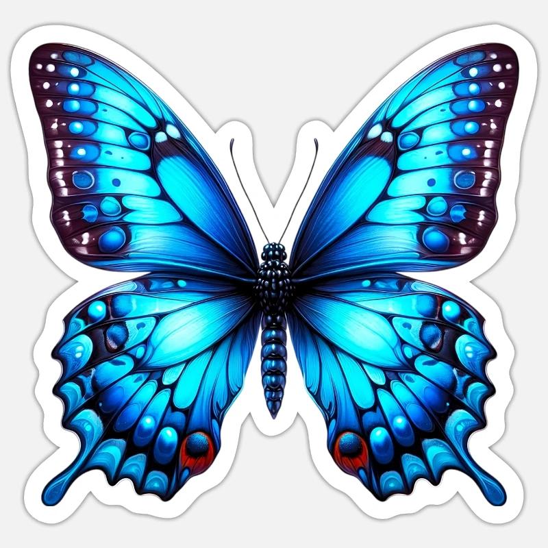 Schmetterling - Sticker Größe S (10 x 10 cm) - Mattweiß