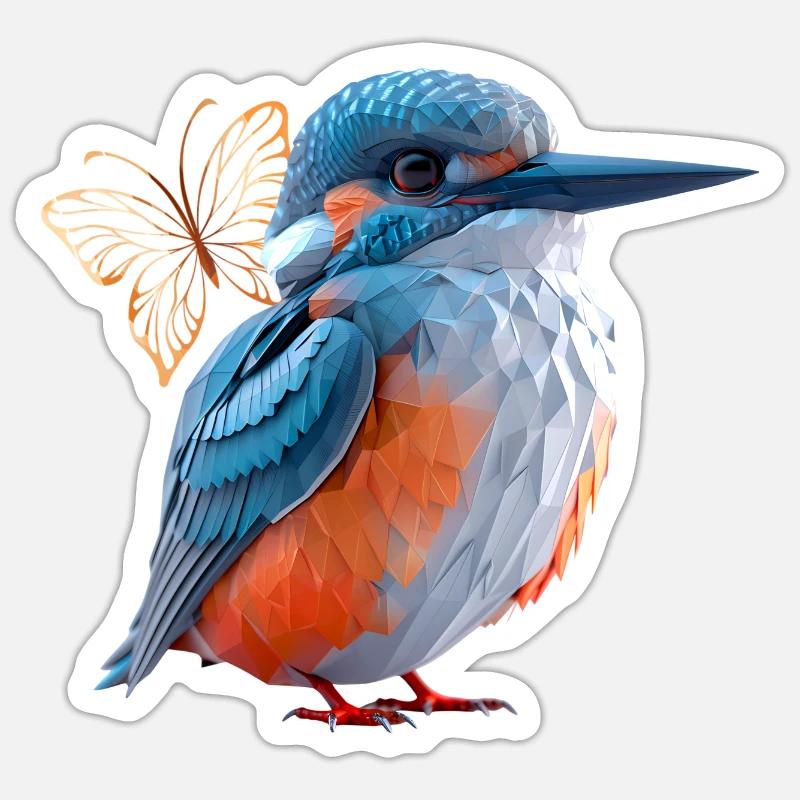 Eisvogel - Sticker Größe S (10 x 10 cm) - Mattweiß