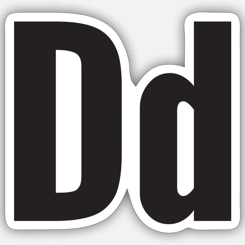 Letter D - Sticker size S (10 x 10 cm) - white matte