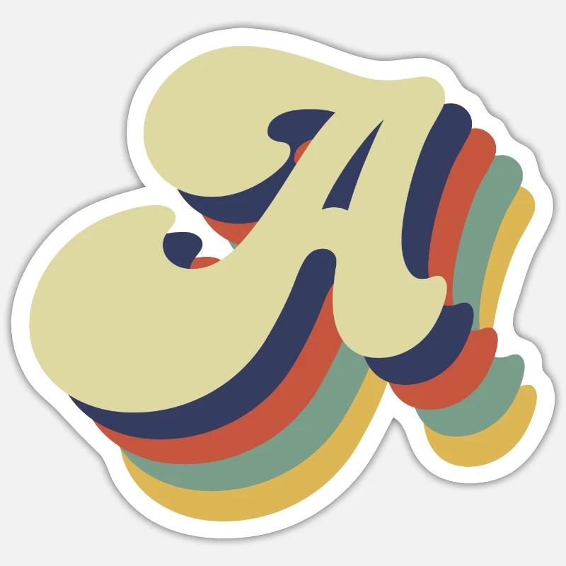 Retro Letter - Sticker size S (10 x 10 cm) - white matte