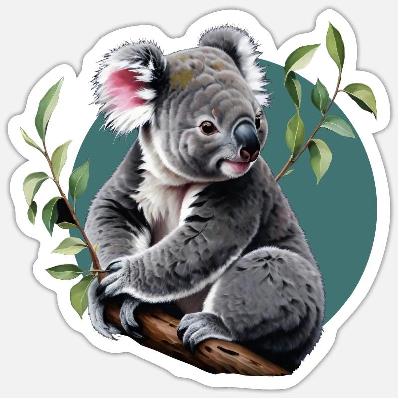 cute koala on a tree Sticker size S (10 x 10 cm)