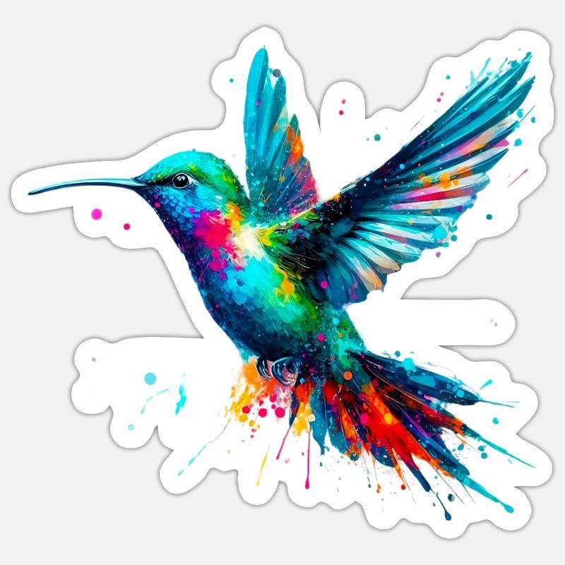 Kolibri - Sticker Größe S (10 x 10 cm) - Mattweiß