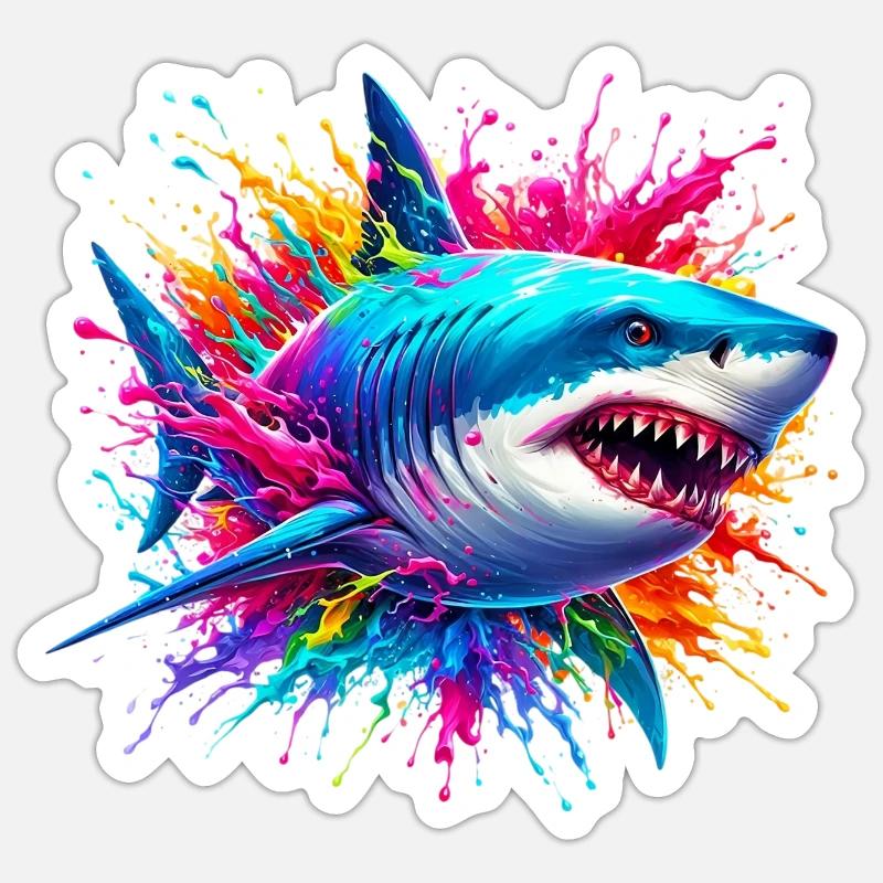 Shark - Sticker size S (10 x 10 cm) - white matte
