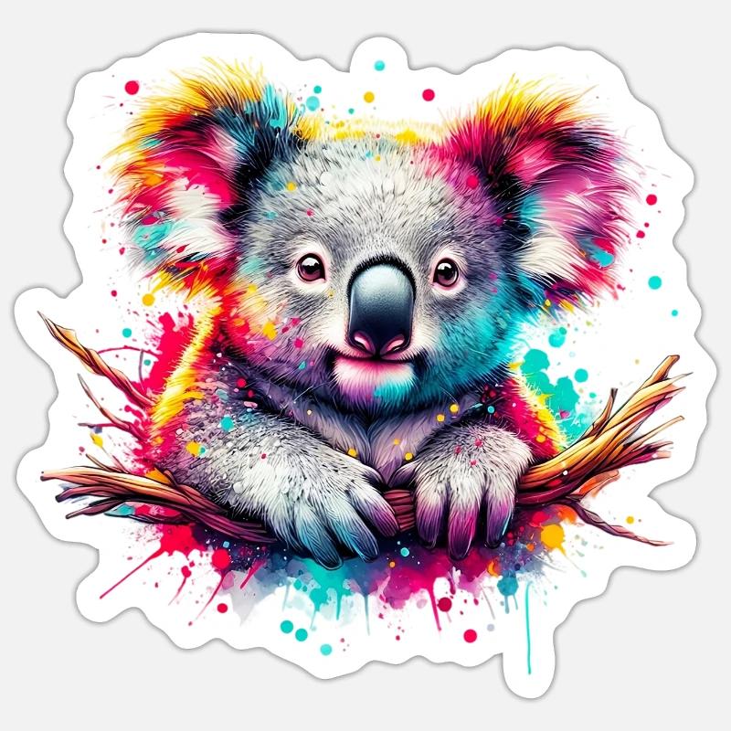 Koala - Sticker taille S (10 x 10 cm) - blanc mat