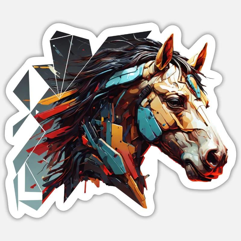pferd abstrakt Sticker Größe S (10 x 10 cm)
