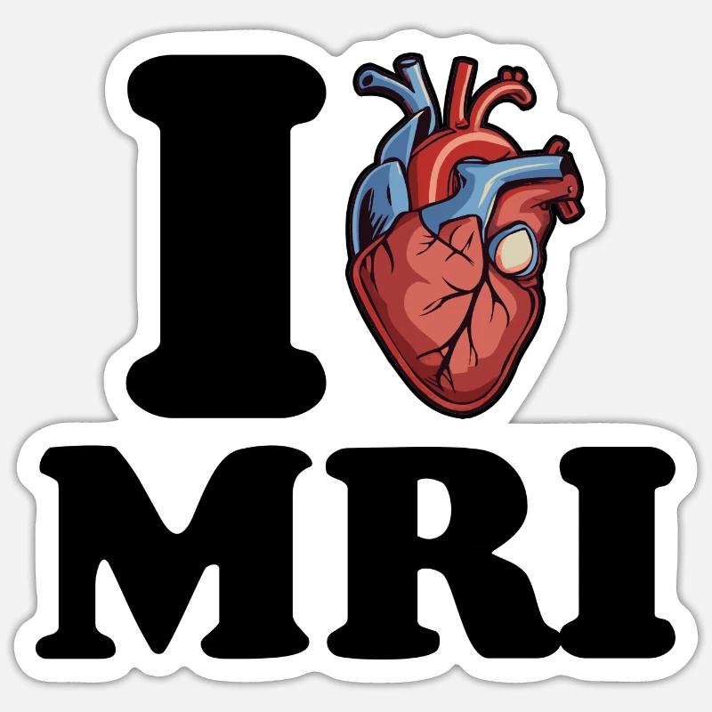 Ich liebe MRT - Sticker Größe S (10 x 10 cm) - Mattweiß