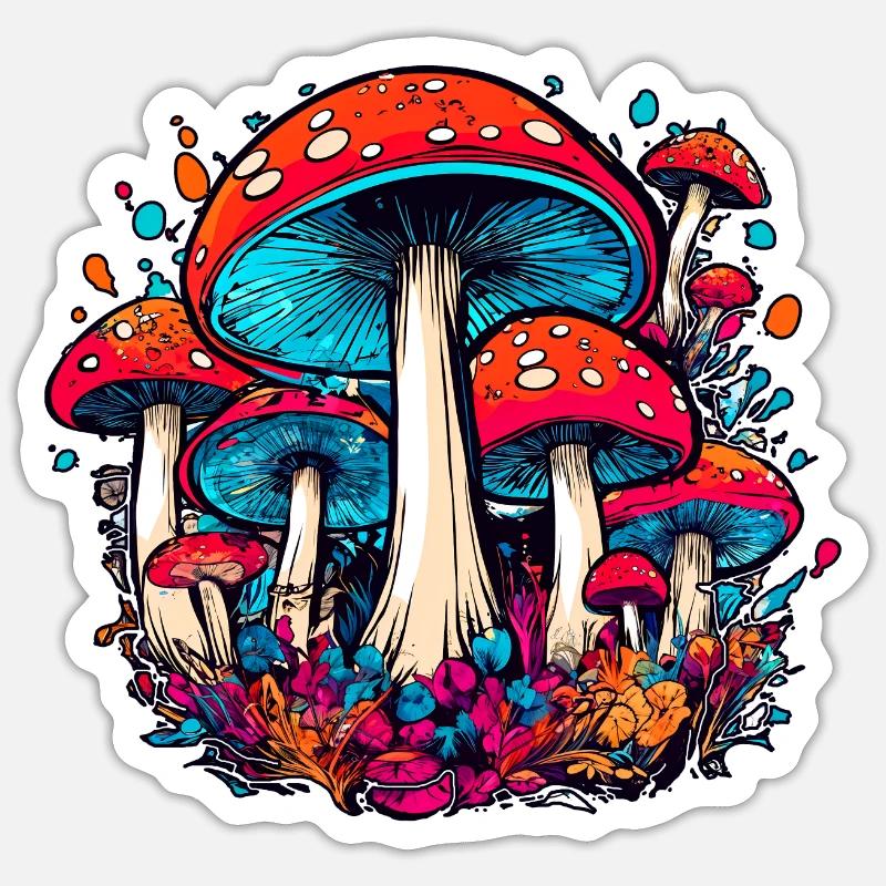 Mushroom - Mushroom - Toadstool - Magic Mushroom Sticker size S (10 x 10 cm)