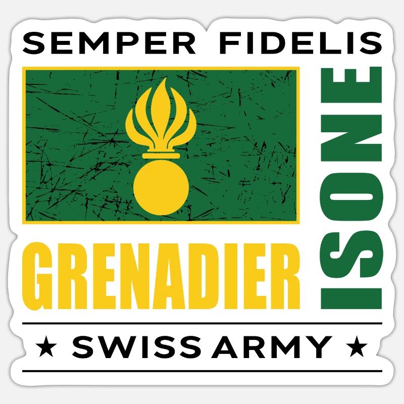 Grenadier - Sticker size S (10 x 10 cm) - white matte