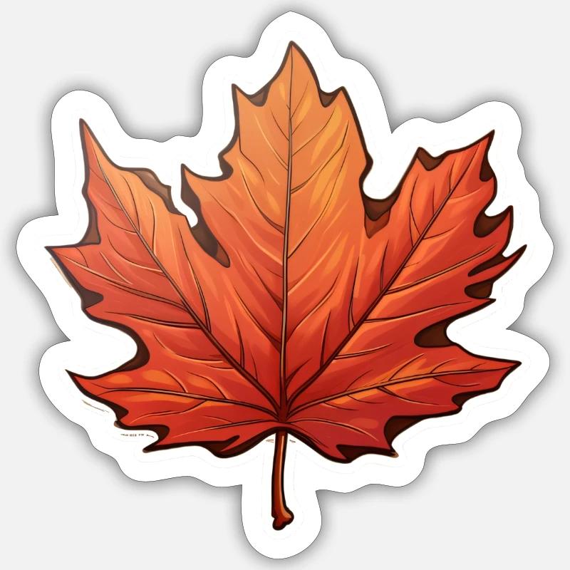 Feuille d’érable - Sticker taille S (10 x 10 cm) - blanc mat