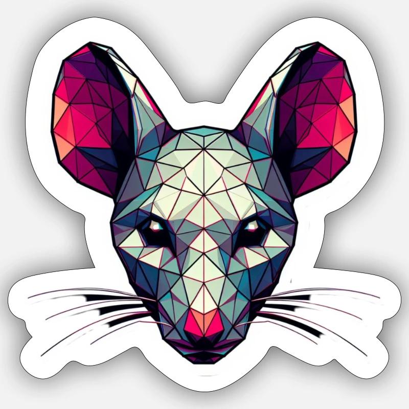 Polygon Maus Sticker Größe S (10 x 10 cm)