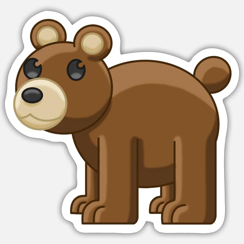 Gentil petit ourson - Sticker taille S (10 x 10 cm) - blanc mat